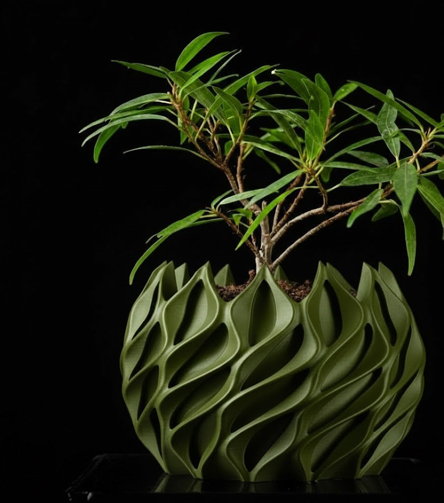 Gedrehter – Der skulpturale 3D-Pflanztopf in Bewegung