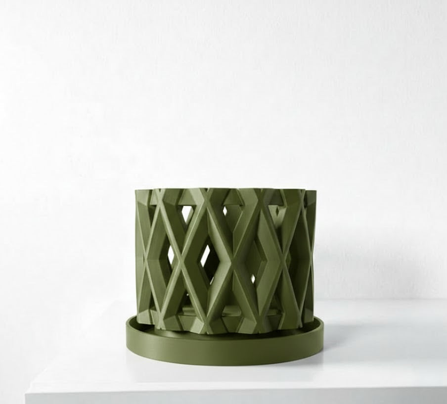 Alune Pflanztopf – Geometrischer 3D-Orchideentopf mit Rautenmuster und optimaler Belüftung