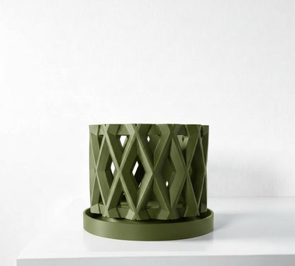 Alune Pflanztopf – Geometrischer 3D-Orchideentopf mit Rautenmuster und optimaler Belüftung