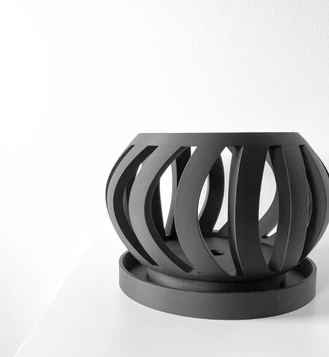 Oryx Pflanztopf – Eleganter 3D-Orchideentopf mit geschwungener Belüftungsstruktur und Abtropfschale