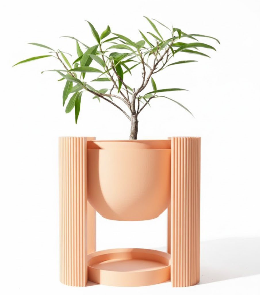 Der Avor – Minimalistischer 3D-Pflanztopf mit architektonischem Sockel