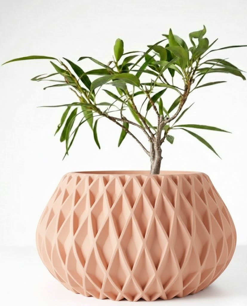 Der Rivio – 3D-Pflanztopf mit rautenartiger Gitterstruktur