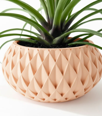 Cinor Pflanztopf – Skulpturaler 3D-Pflanztopf mit facettenreichem Diamantmuster