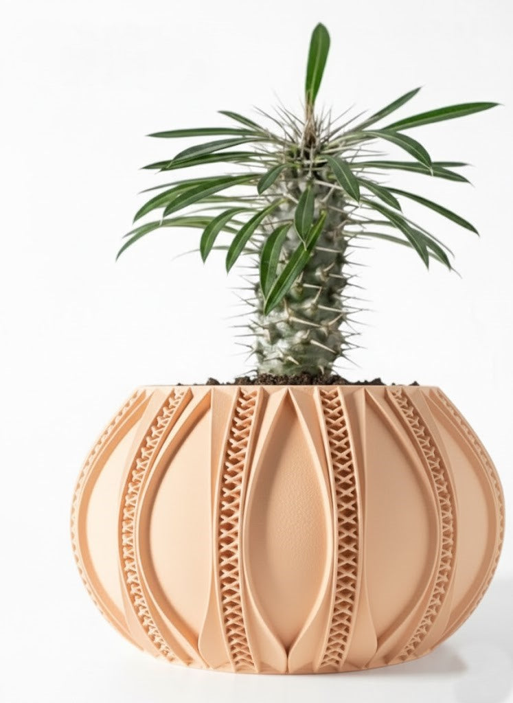 Ryne – 3D-Pflanztopf mit ornamentaler Rillen-Geometrie