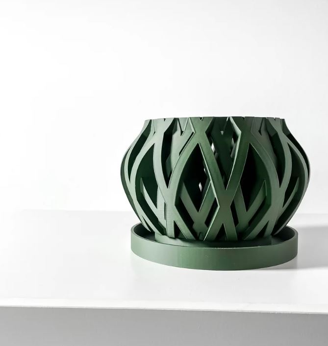 Rimo Pflanztopf – Organischer 3D-Orchideentopf mit verschlungenem Belüftungsdesign und Abtropfschale