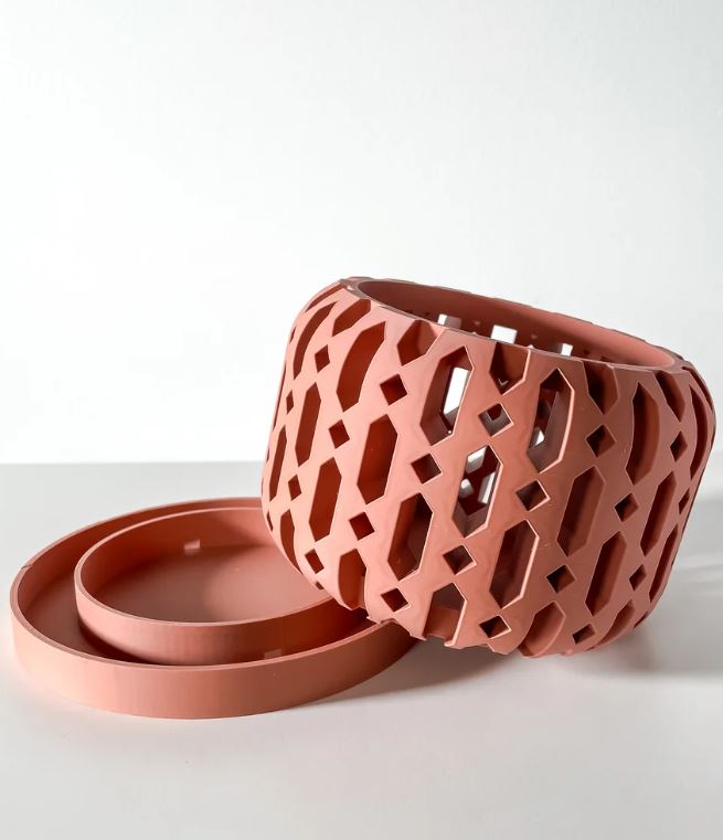 Ritar Pflanztopf – Geometrischer 3D-Orchideentopf mit facettenreicher Struktur und Belüftungsdesign