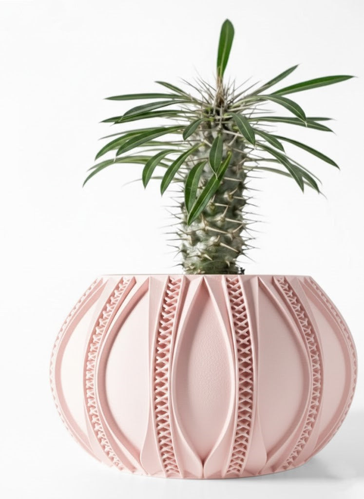 Ryne – 3D-Pflanztopf mit ornamentaler Rillen-Geometrie