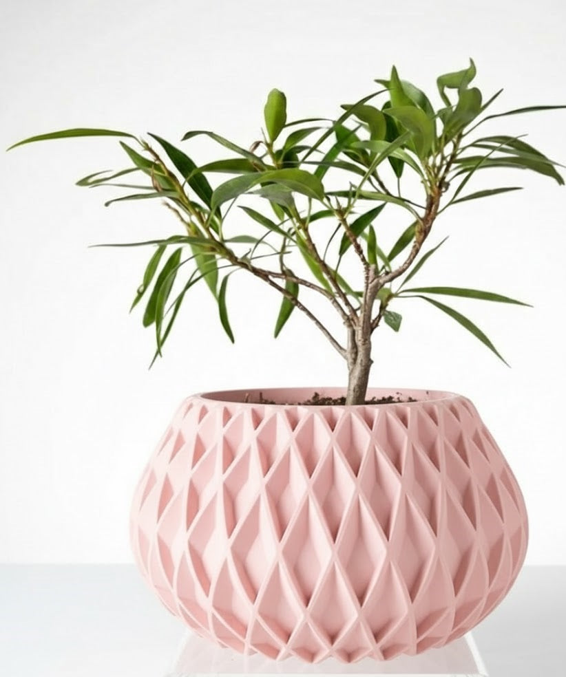 Der Rivio – 3D-Pflanztopf mit rautenartiger Gitterstruktur