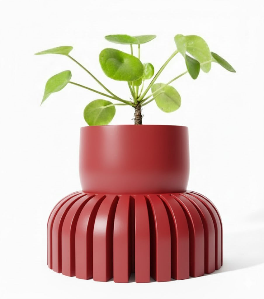 Der Karis – Skulpturaler 3D-Pflanztopf mit modernem Rippendesign