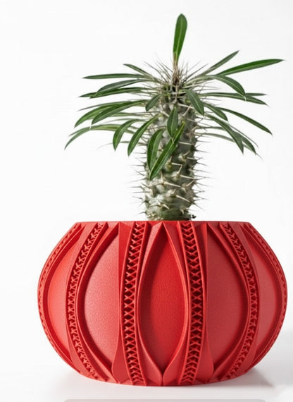 Ryne – 3D-Pflanztopf mit ornamentaler Rillen-Geometrie