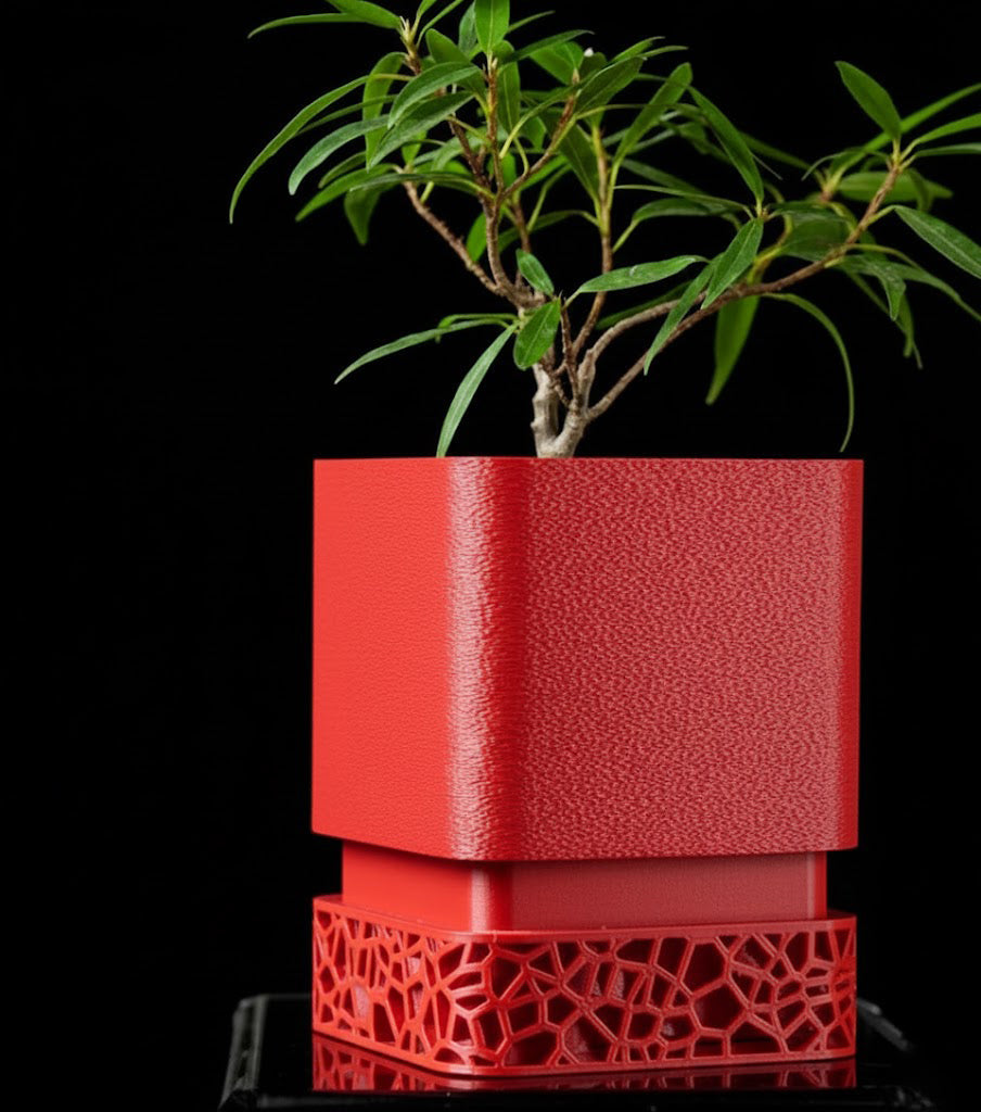 Vori Square Planter – Kantiger Minimalismus trifft 3D-Kunst