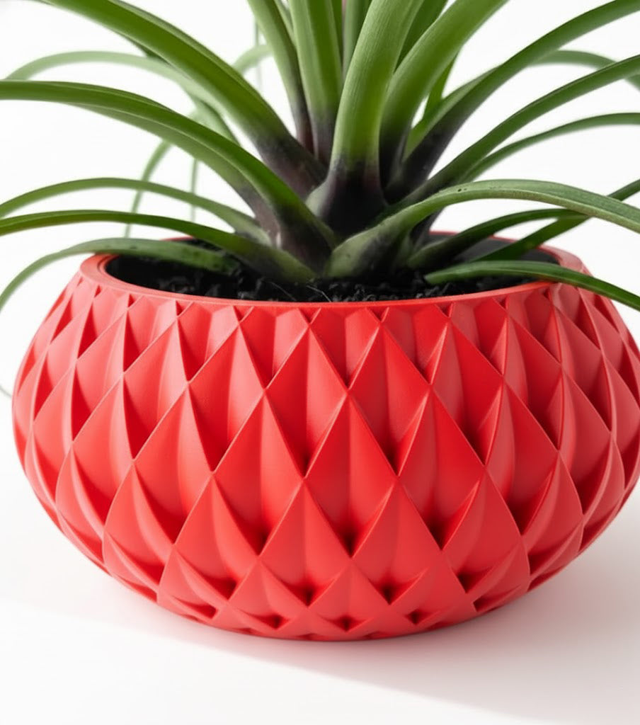 Cinor Pflanztopf – Skulpturaler 3D-Pflanztopf mit facettenreichem Diamantmuster