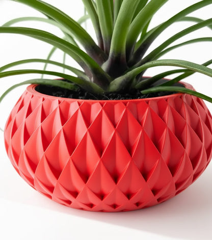 Cinor Pflanztopf – Skulpturaler 3D-Pflanztopf mit facettenreichem Diamantmuster