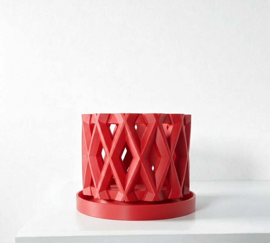 Alune Pflanztopf – Geometrischer 3D-Orchideentopf mit Rautenmuster und optimaler Belüftung