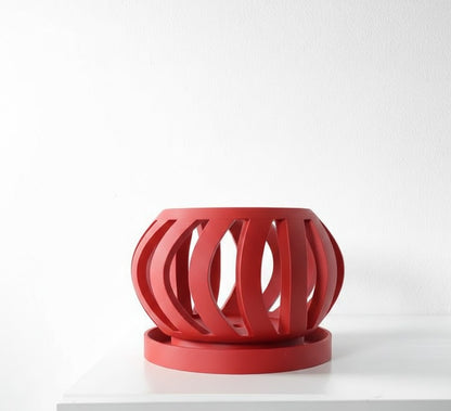 Oryx Pflanztopf – Eleganter 3D-Orchideentopf mit geschwungener Belüftungsstruktur und Abtropfschale