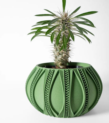 Ryne – 3D-Pflanztopf mit ornamentaler Rillen-Geometrie