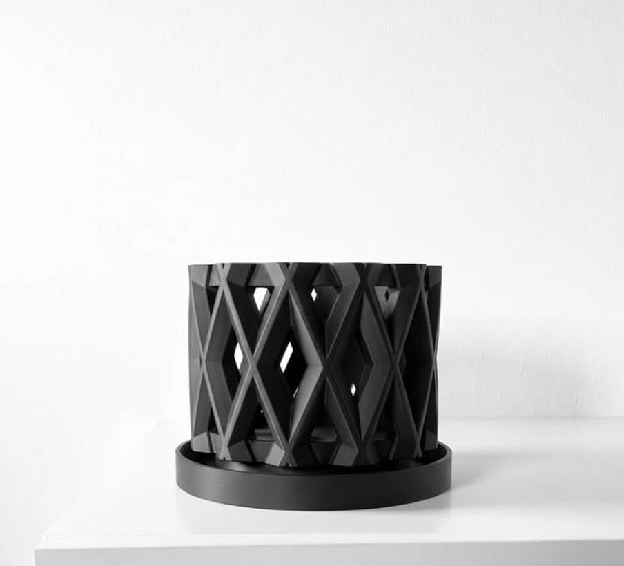 Alune Pflanztopf – Geometrischer 3D-Orchideentopf mit Rautenmuster und optimaler Belüftung