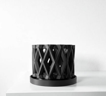 Alune Pflanztopf – Geometrischer 3D-Orchideentopf mit Rautenmuster und optimaler Belüftung