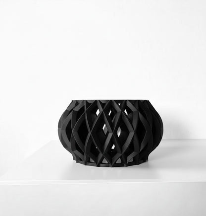 Elson Pflanztopf – Skulpturaler 3D-Orchideentopf mit organischer Gitterform und Abtropfschale