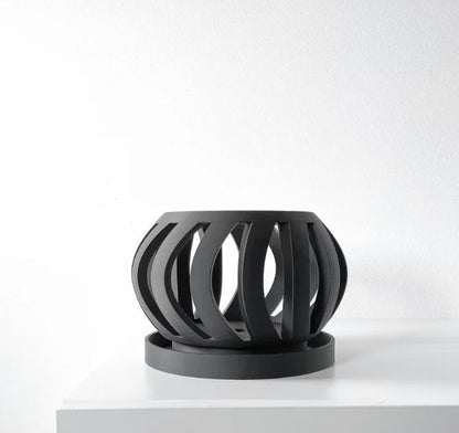 Oryx Pflanztopf – Eleganter 3D-Orchideentopf mit geschwungener Belüftungsstruktur und Abtropfschale