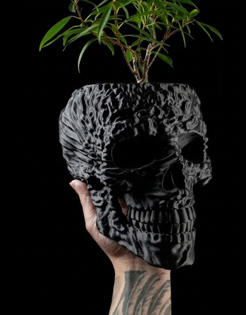 Totenkopf Pflanztopf – Makaber schön in 3D