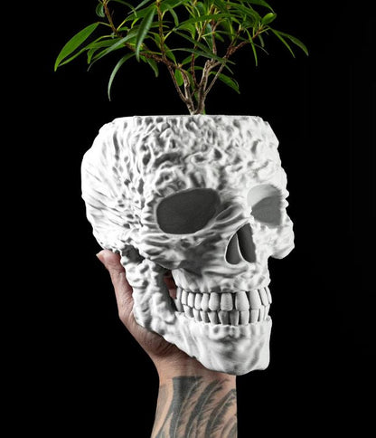 Totenkopf Pflanztopf – Makaber schön in 3D