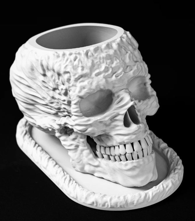 Totenkopf Pflanztopf – Makaber schön in 3D