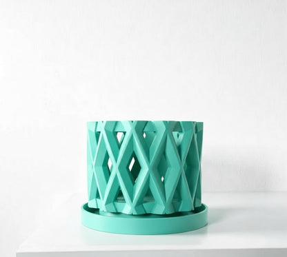 Alune Pflanztopf – Geometrischer 3D-Orchideentopf mit Rautenmuster und optimaler Belüftung