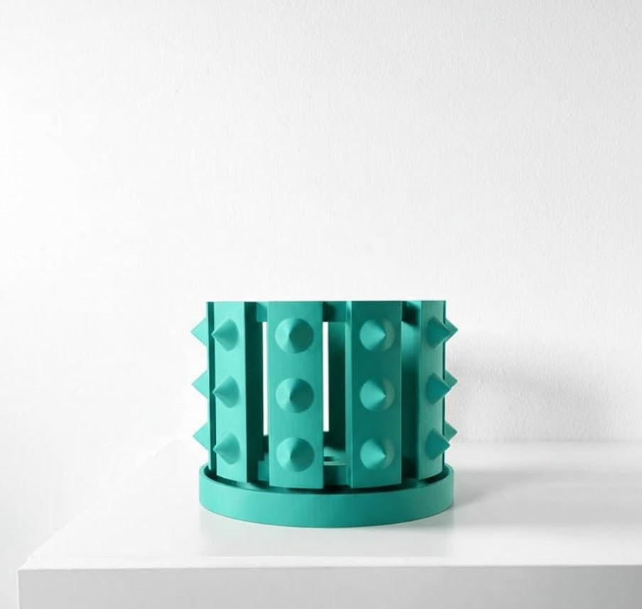 Irvox Pflanztopf – Unkonventioneller 3D-Orchideentopf mit markanter Noppenstruktur und Abtropfschale