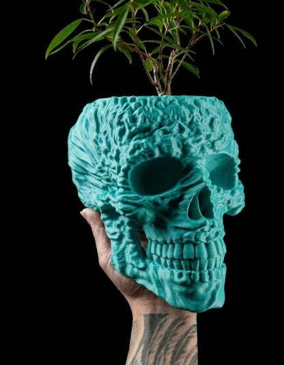 Totenkopf Pflanztopf – Makaber schön in 3D