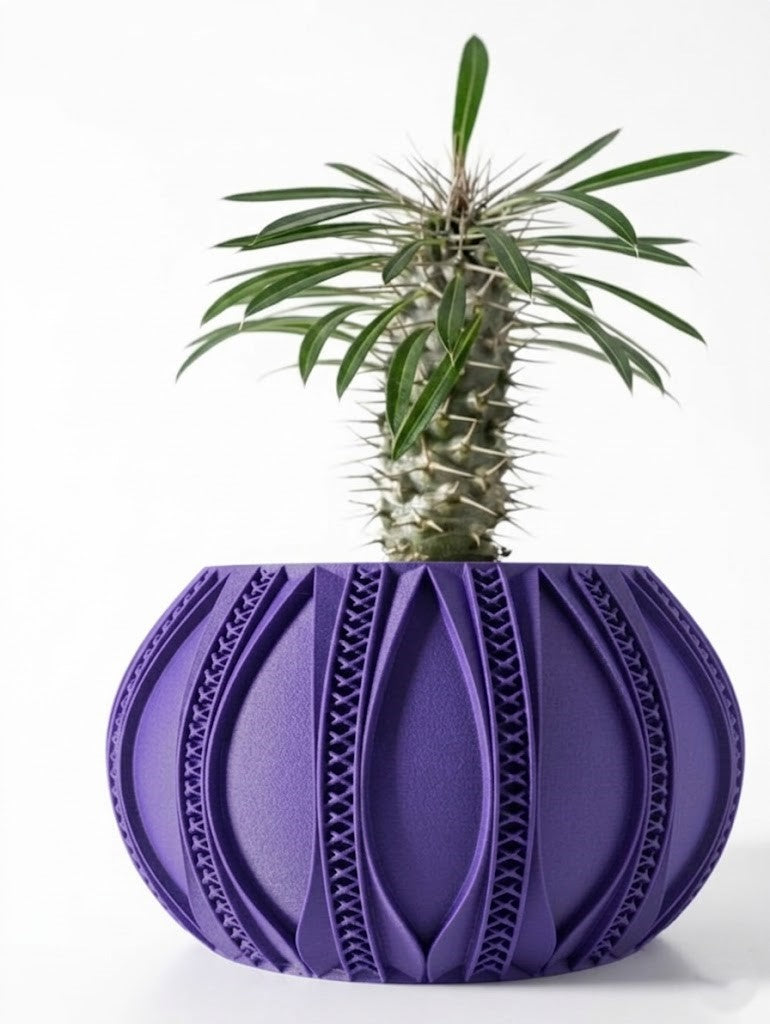 Ryne – 3D-Pflanztopf mit ornamentaler Rillen-Geometrie