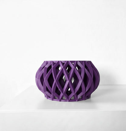 Elson Pflanztopf – Skulpturaler 3D-Orchideentopf mit organischer Gitterform und Abtropfschale