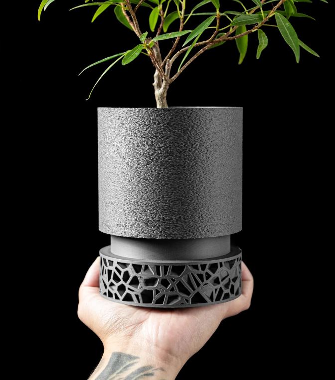 Vori 2.0 Pflanztopf – Urbaner Zylinder trifft filigranes 3D-Sockeldesign