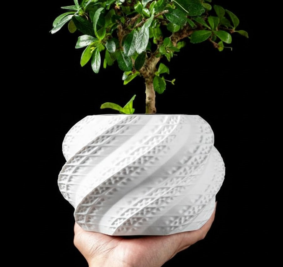 3D Pflanztopf „Muschel“ – Skulpturale Eleganz in Spiralform
