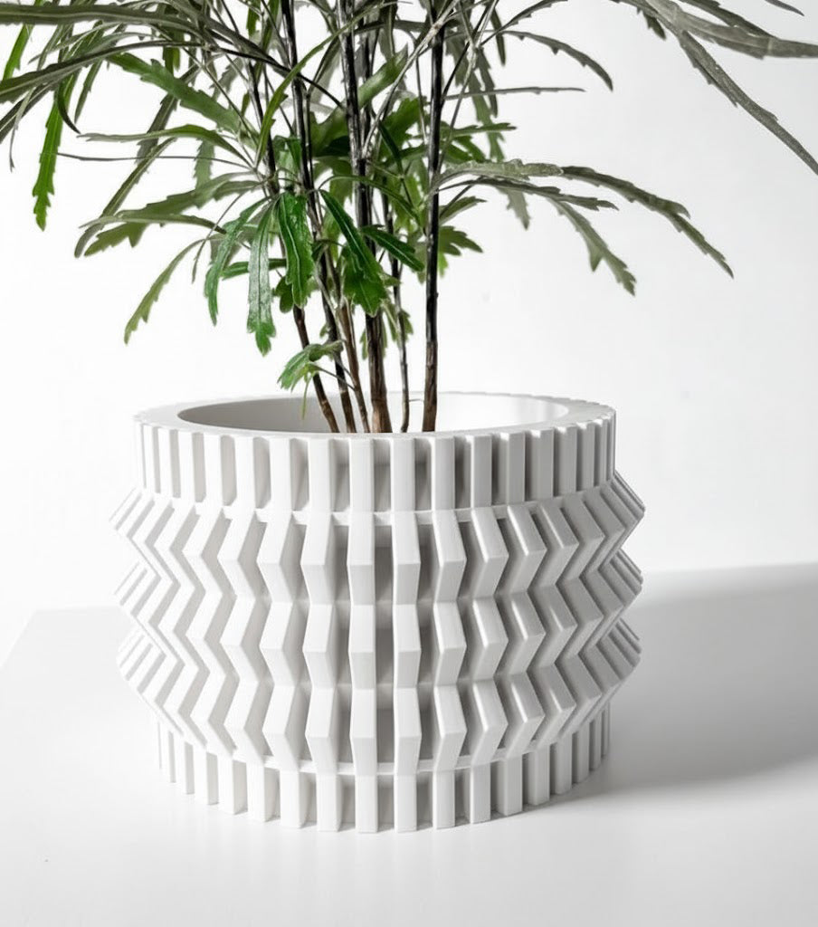 Alio – Der kantige 3D-Pflanztopf mit Zickzack-Struktur