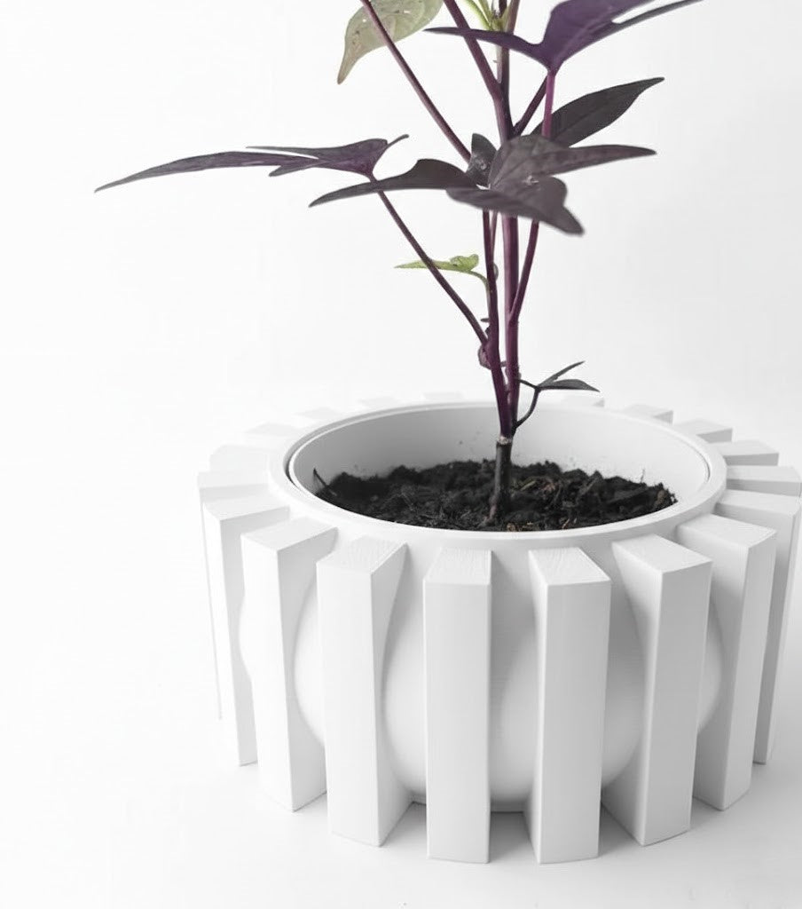 Erlin Pflanztopf – Architektonischer 3D-Pflanztopf mit kraftvollem Reliefdesign