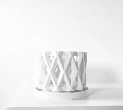 Alune Pflanztopf – Geometrischer 3D-Orchideentopf mit Rautenmuster und optimaler Belüftung