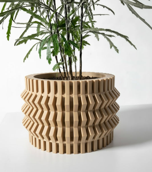 Alio – Der kantige 3D-Pflanztopf mit Zickzack-Struktur