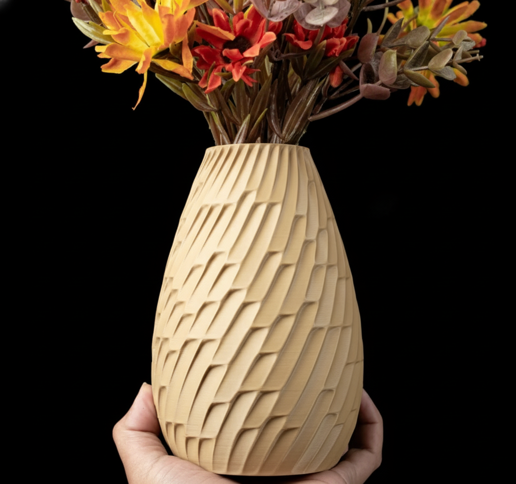 Vase "Tavon" – 3D-gedruckte Kunst mit rhythmischer Textur