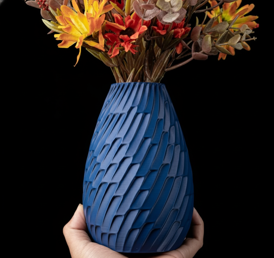 Vase "Tavon" – 3D-gedruckte Kunst mit rhythmischer Textur