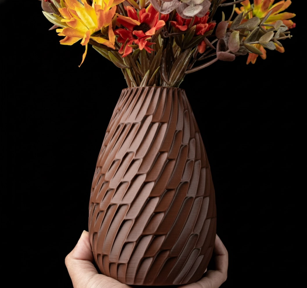 Vase "Tavon" – 3D-gedruckte Kunst mit rhythmischer Textur