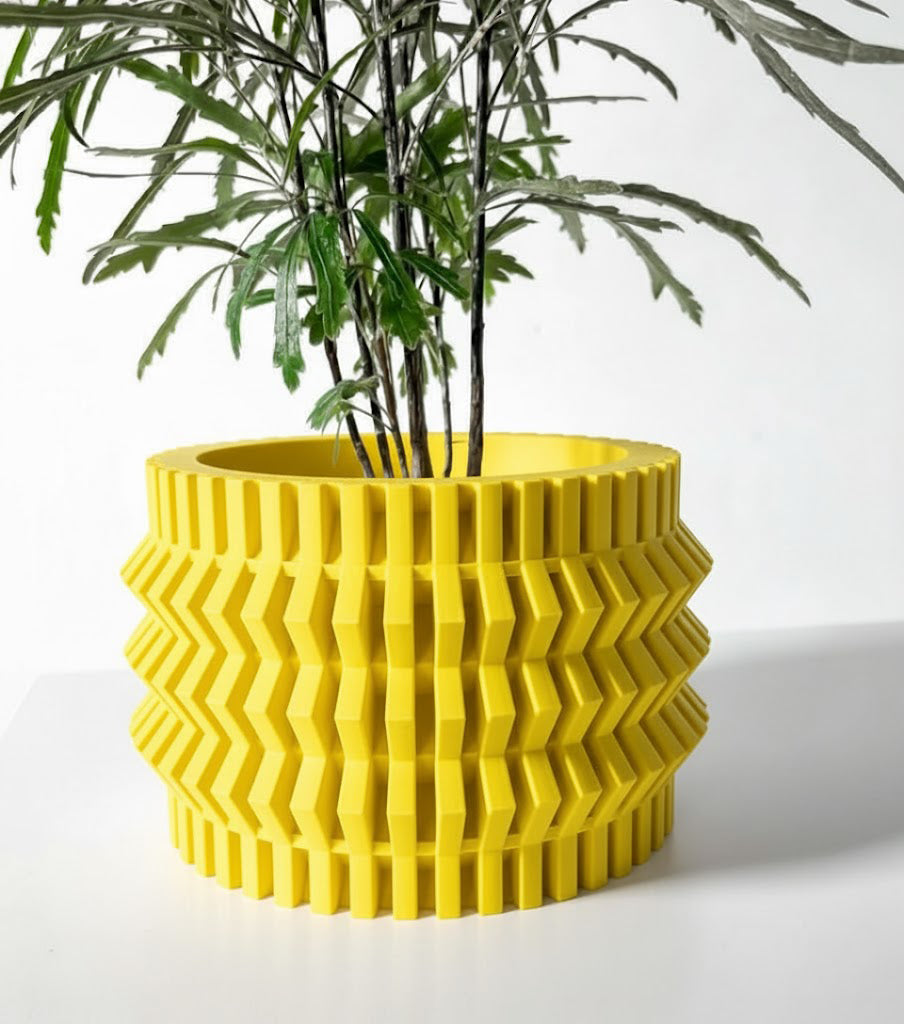 Alio – Der kantige 3D-Pflanztopf mit Zickzack-Struktur