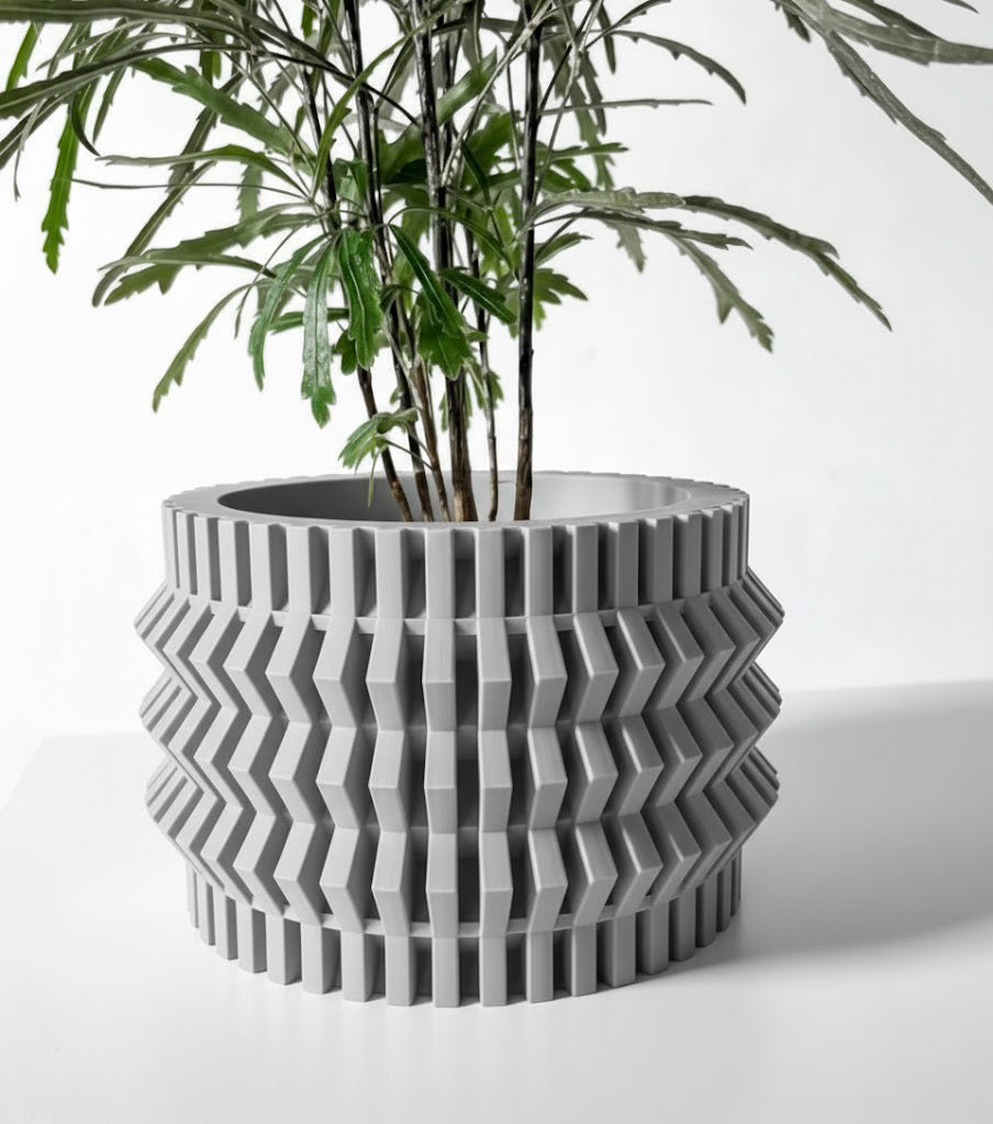 Alio – Der kantige 3D-Pflanztopf mit Zickzack-Struktur