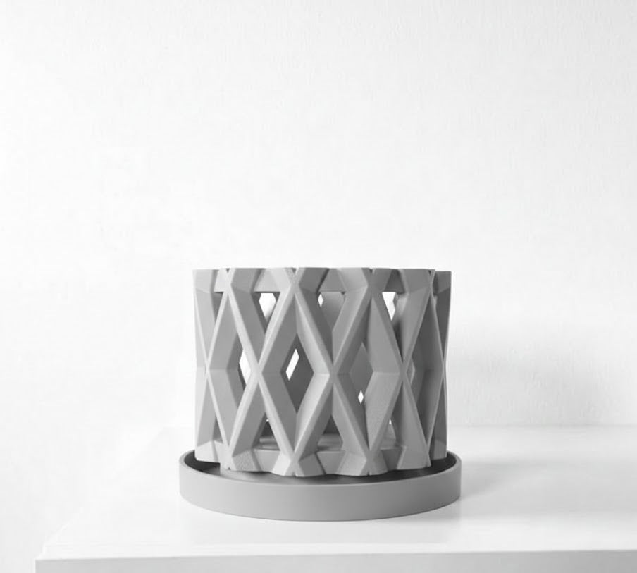Alune Pflanztopf – Geometrischer 3D-Orchideentopf mit Rautenmuster und optimaler Belüftung