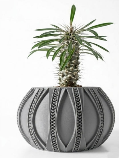 Ryne – 3D-Pflanztopf mit ornamentaler Rillen-Geometrie