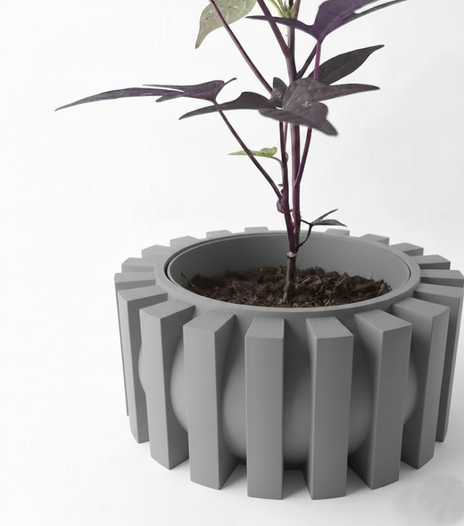Erlin Pflanztopf – Architektonischer 3D-Pflanztopf mit kraftvollem Reliefdesign