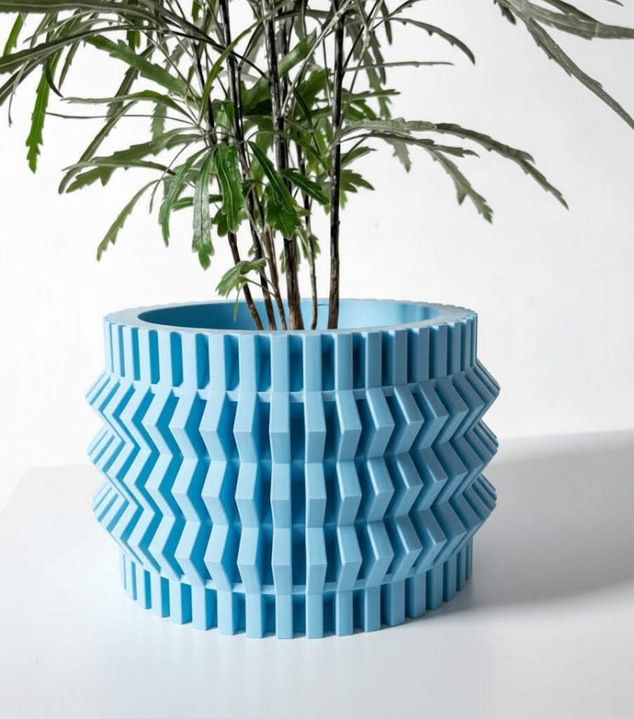 Alio – Der kantige 3D-Pflanztopf mit Zickzack-Struktur