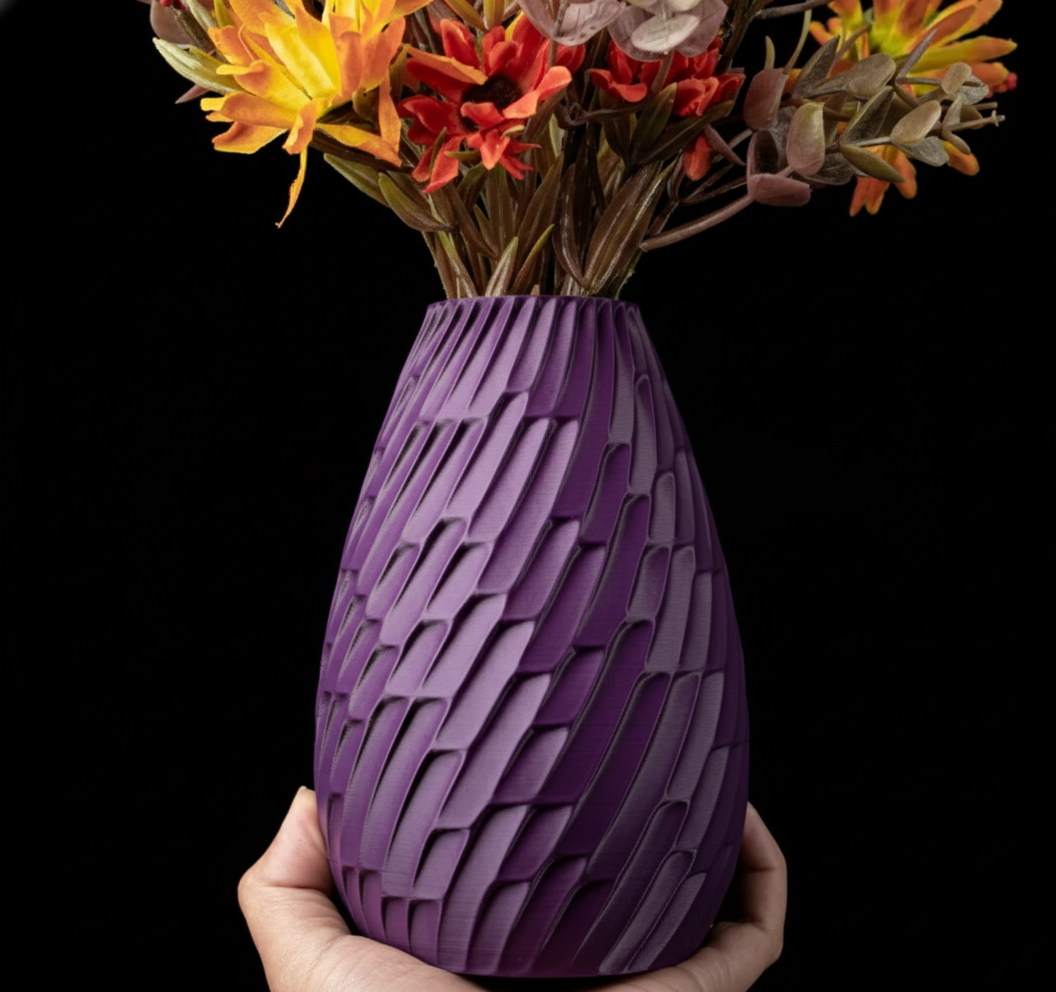 Vase "Tavon" – 3D-gedruckte Kunst mit rhythmischer Textur