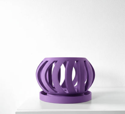 Oryx Pflanztopf – Eleganter 3D-Orchideentopf mit geschwungener Belüftungsstruktur und Abtropfschale