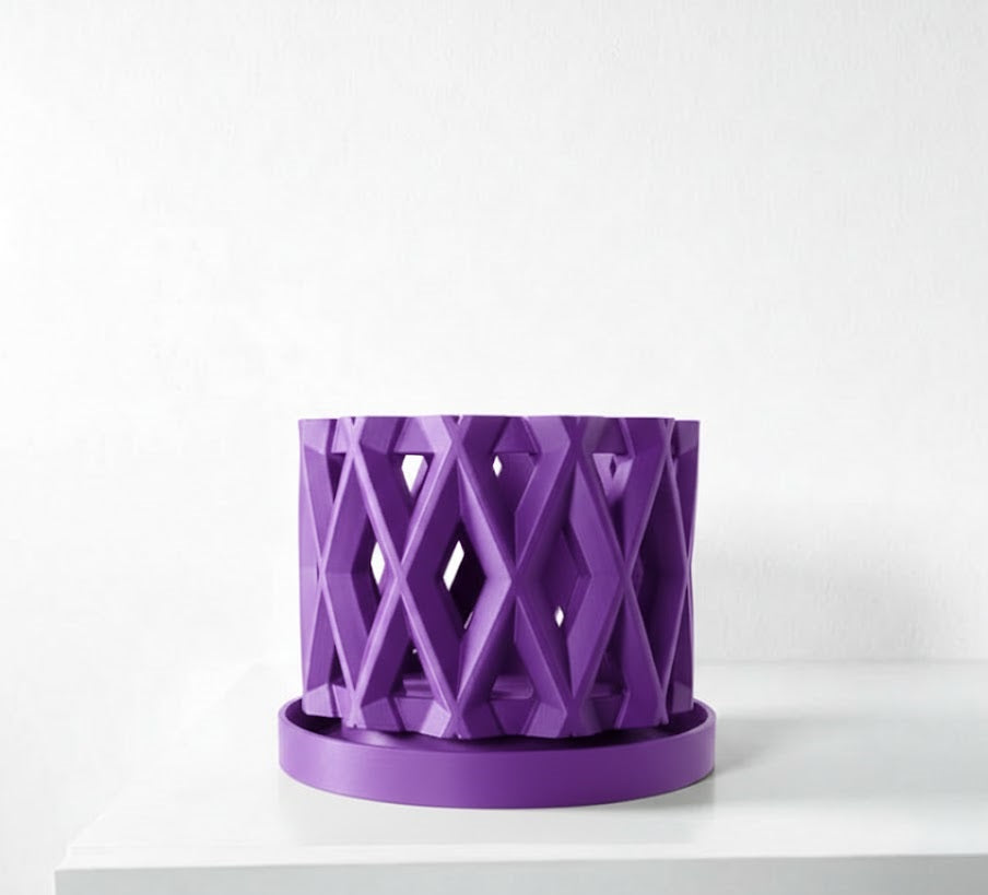 Alune Pflanztopf – Geometrischer 3D-Orchideentopf mit Rautenmuster und optimaler Belüftung